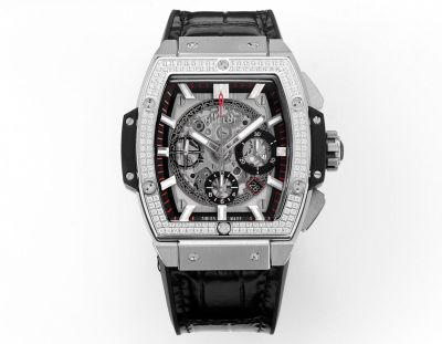 Hublot big bang unico transparent Silver Resin with diamond diameter 45mm Watch